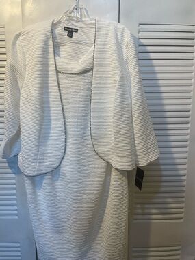 Brianna Milay White Textured Two-Piece Dress Set